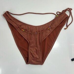 Beaded Side Tie Extra Cheeky Extra High Leg Bikini Bottom Wild Fable Size XL